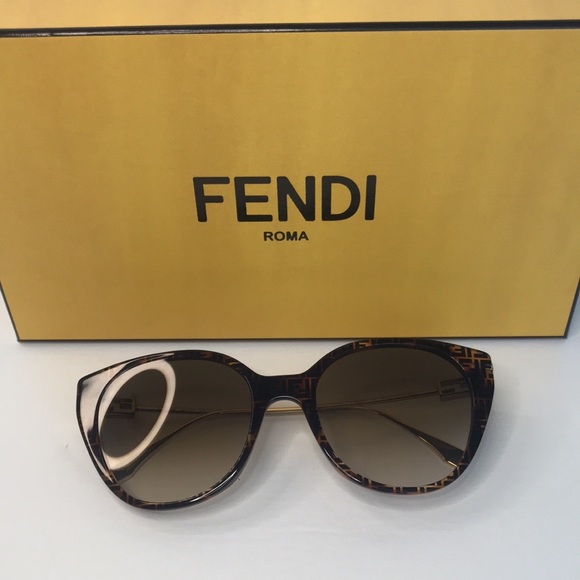 NEW FENDI FE40047I 55F WOMEN’S SUNGLASSES FENDI FE 40047I BROWN EYEWEAR FENDI - Picture 9 of 16